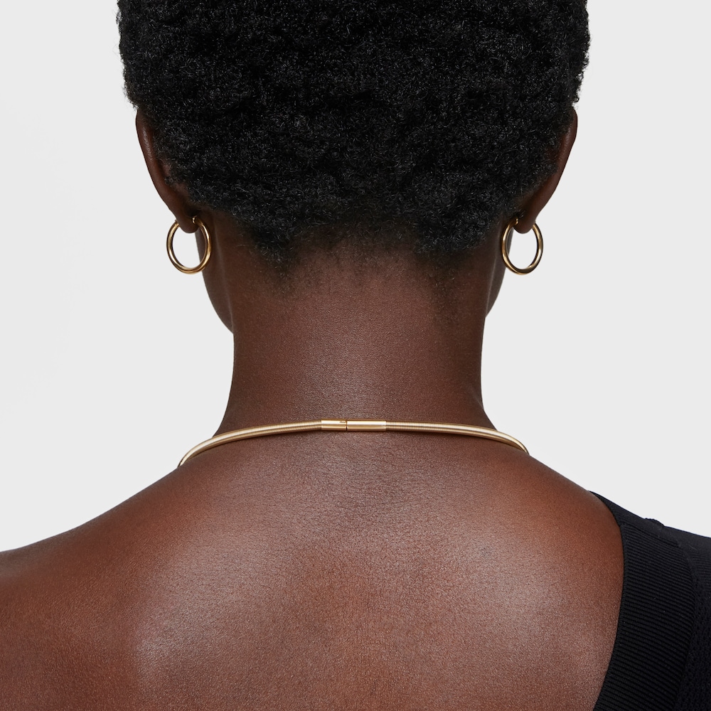 Collar de acero IP dorado 4 mm Mesh Tube