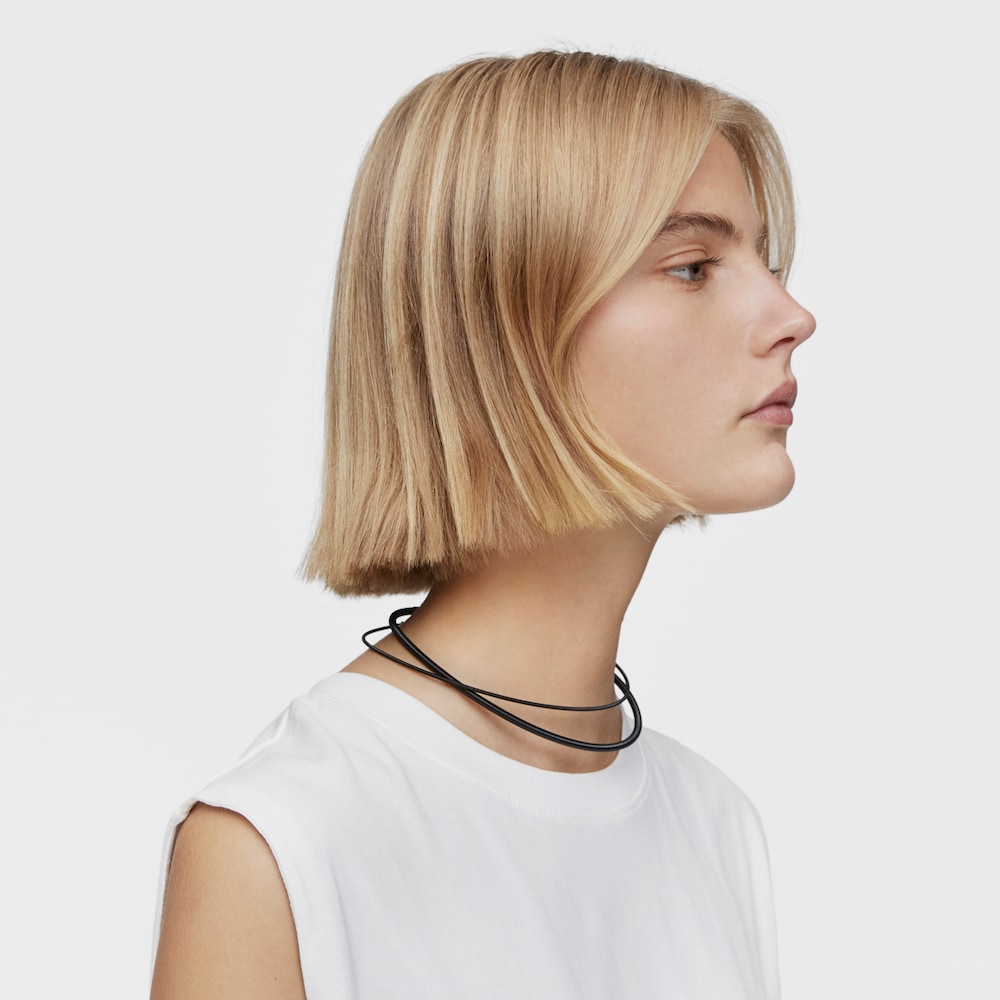 Mesh Tube black IP steel Necklace 4 mm image number 5