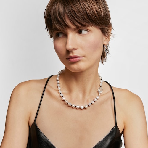 44 cm black nylon Necklace with cultured pearls TOUS MANIFESTO