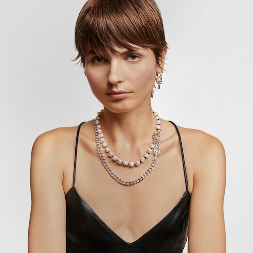 44 cm black nylon Necklace with cultured pearls TOUS MANIFESTO