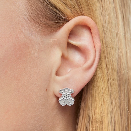 Pendientes pequeños oso de plata TOUS Grain