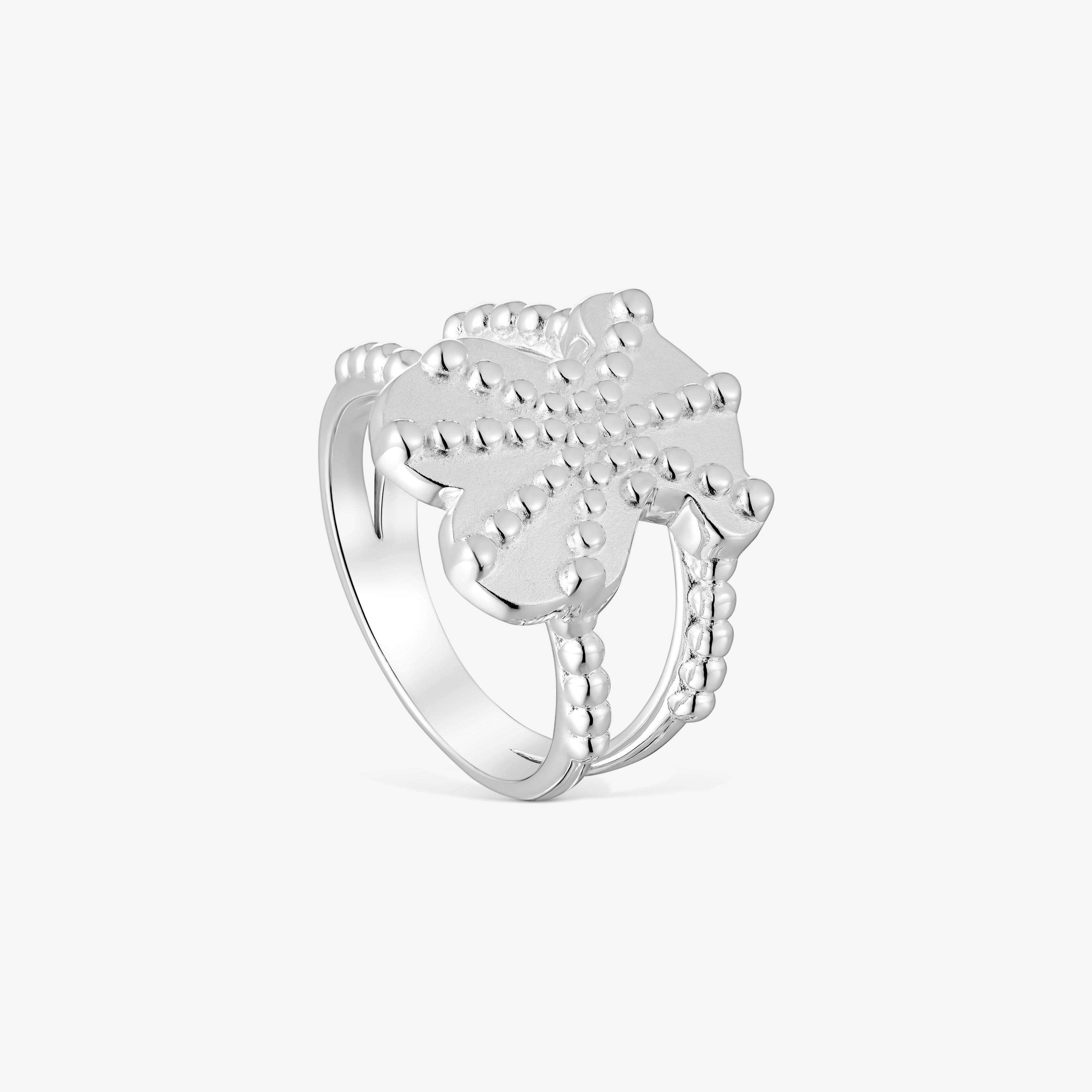 Large silver Ring with bear motif TOUS Grain
