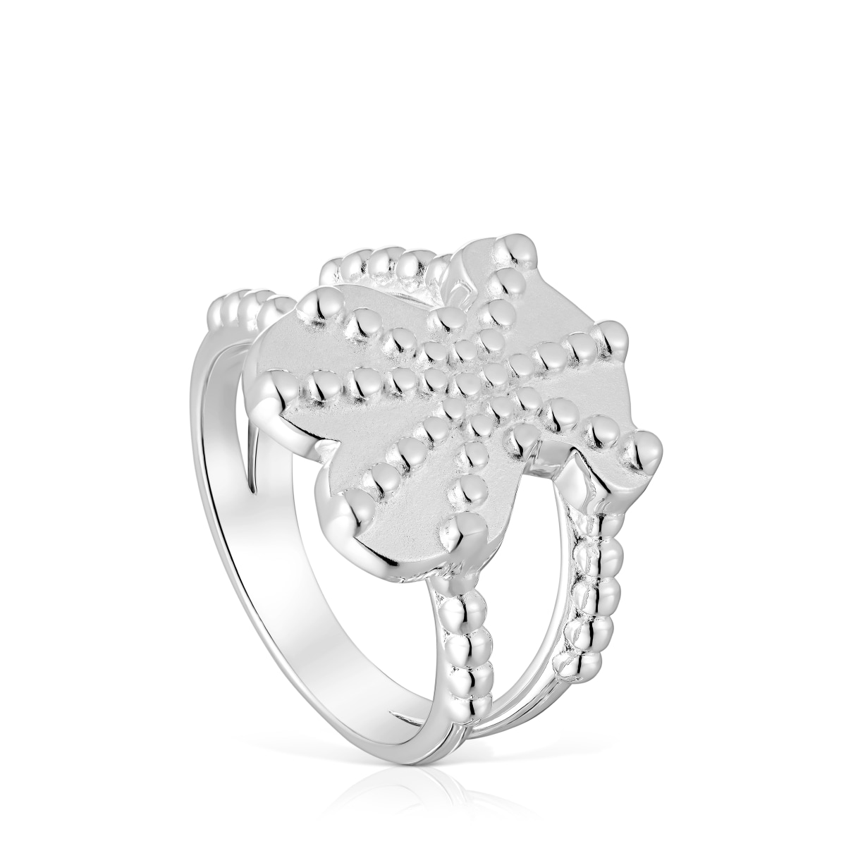 Tous - Anillo Grande De Plata Con Motivo Oso Tous Grain Talla 12