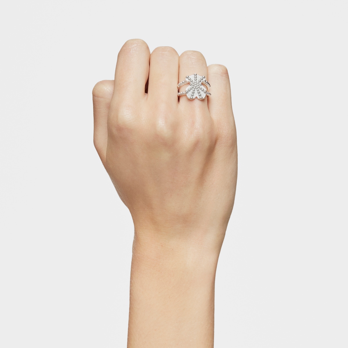 Large silver Ring with bear motif TOUS Grain