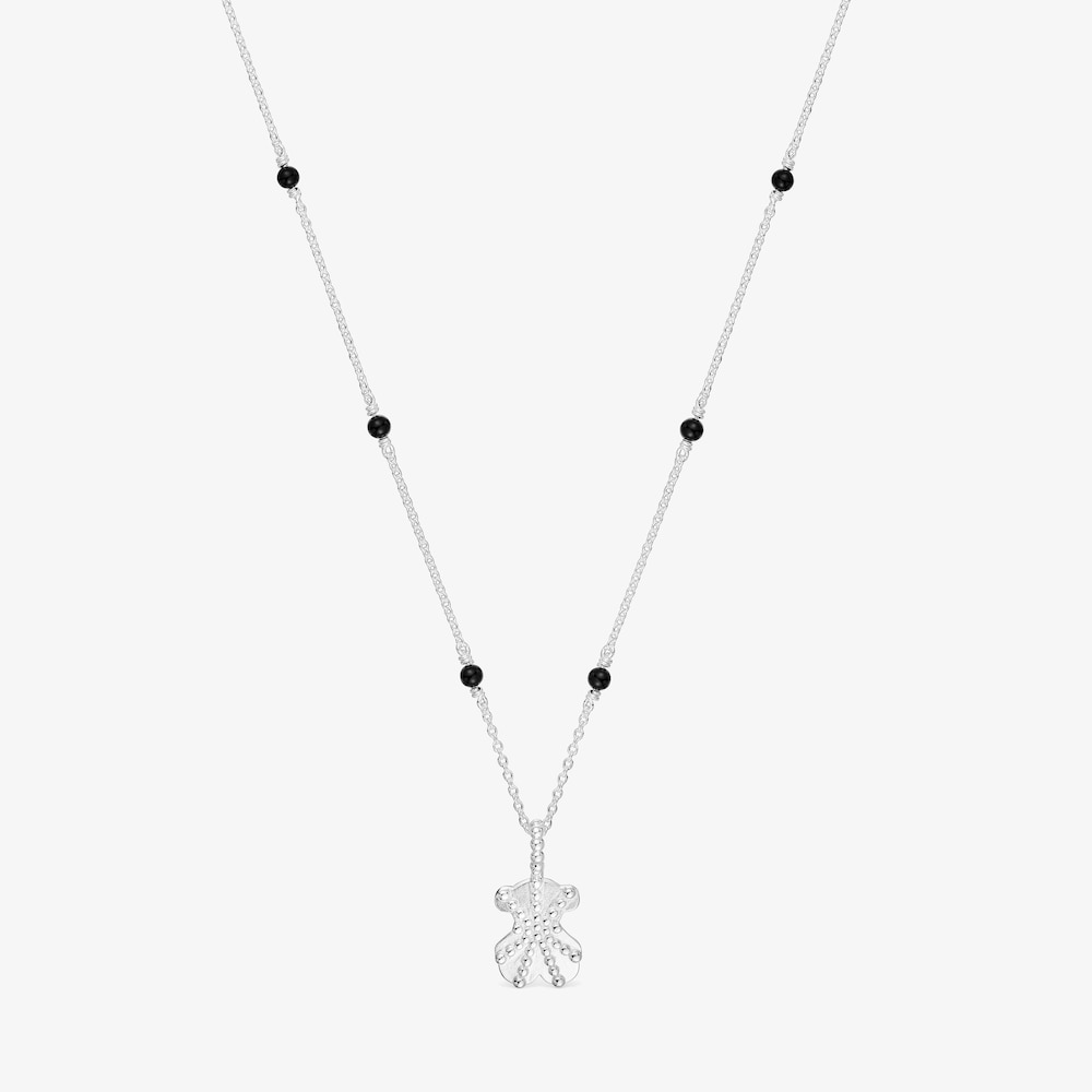 Collar corto de plata, &oacute;nix y motivo oso TOUS Grain
