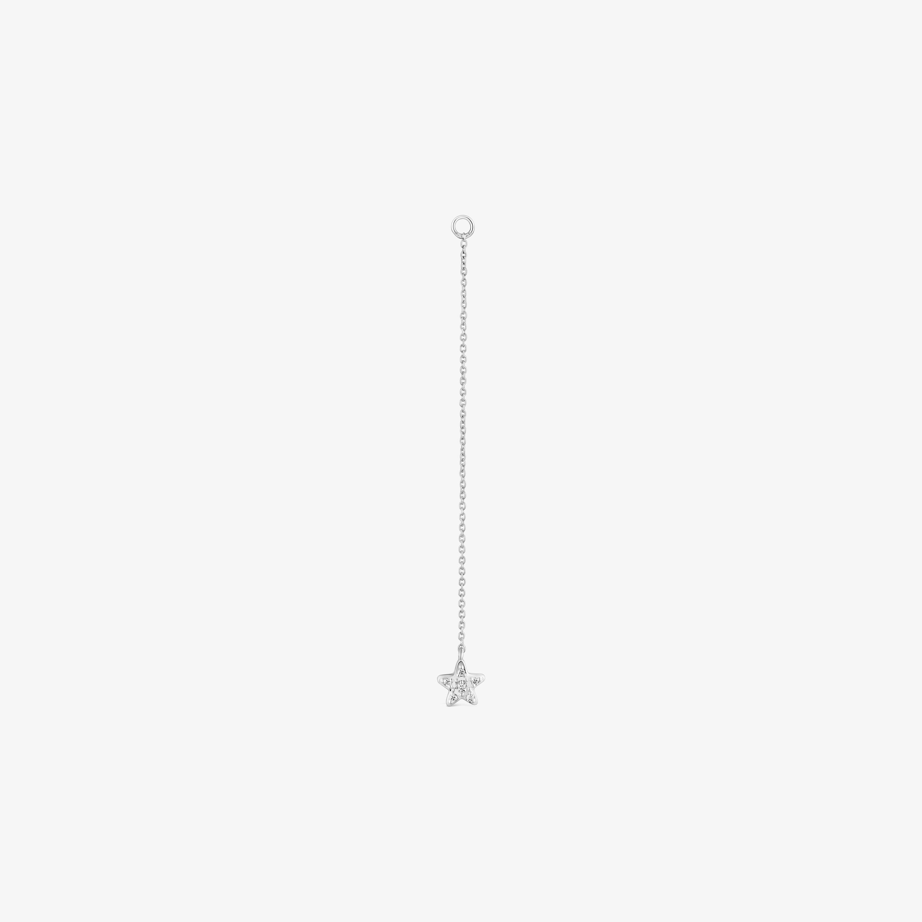 Long 18K white- gold star Single earring with diamonds TOUS Grain