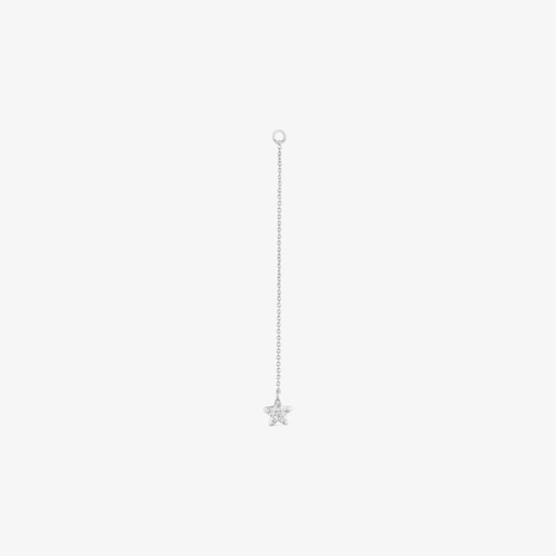 Long 18K white- gold star Single earring with diamonds TOUS Grain