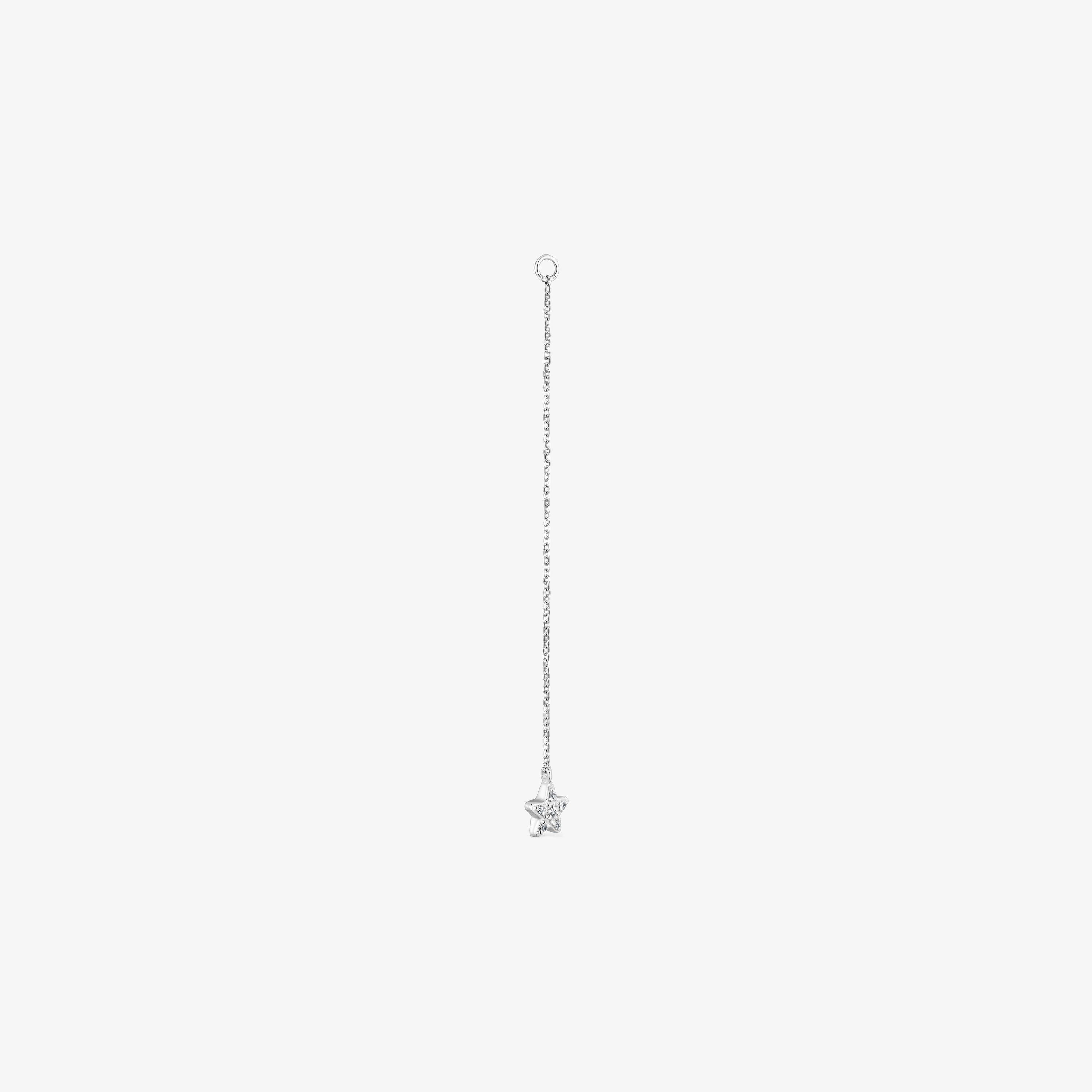 Long 18K white- gold star Single earring with diamonds TOUS Grain