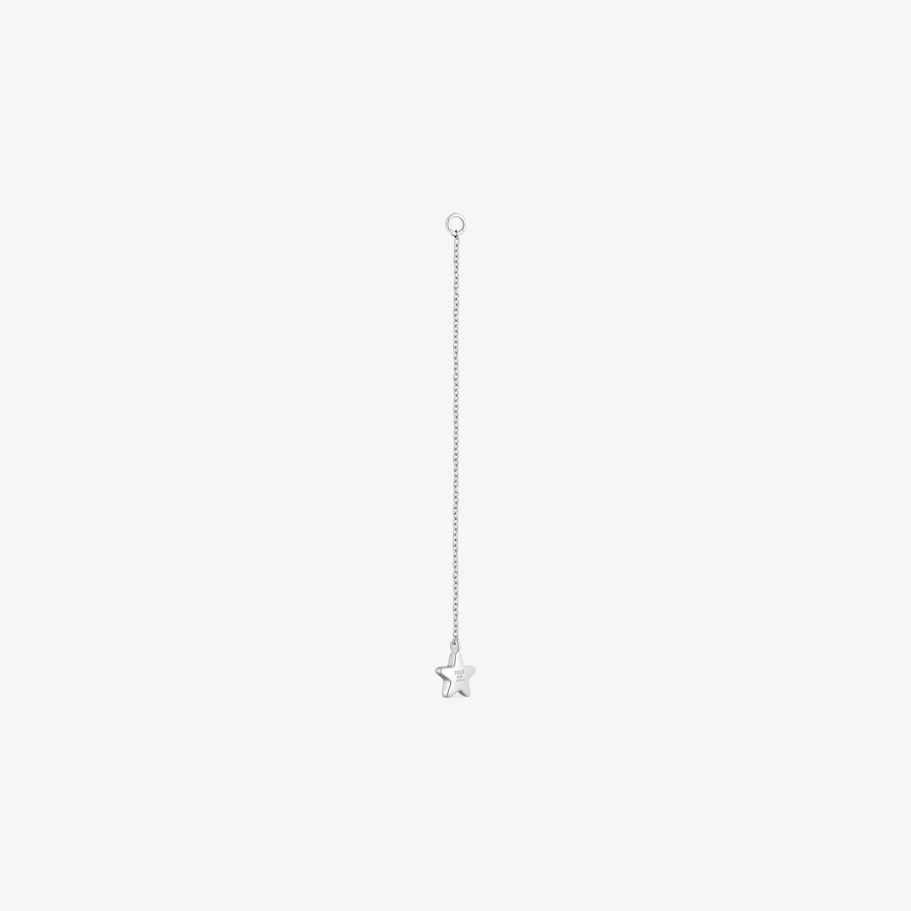 Long 18K white- gold star Single earring with diamonds TOUS Grain