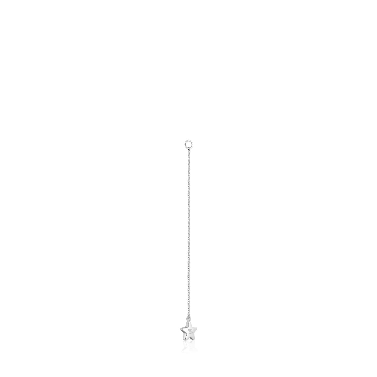 Long white-gold star Single earring with diamonds TOUS Grain