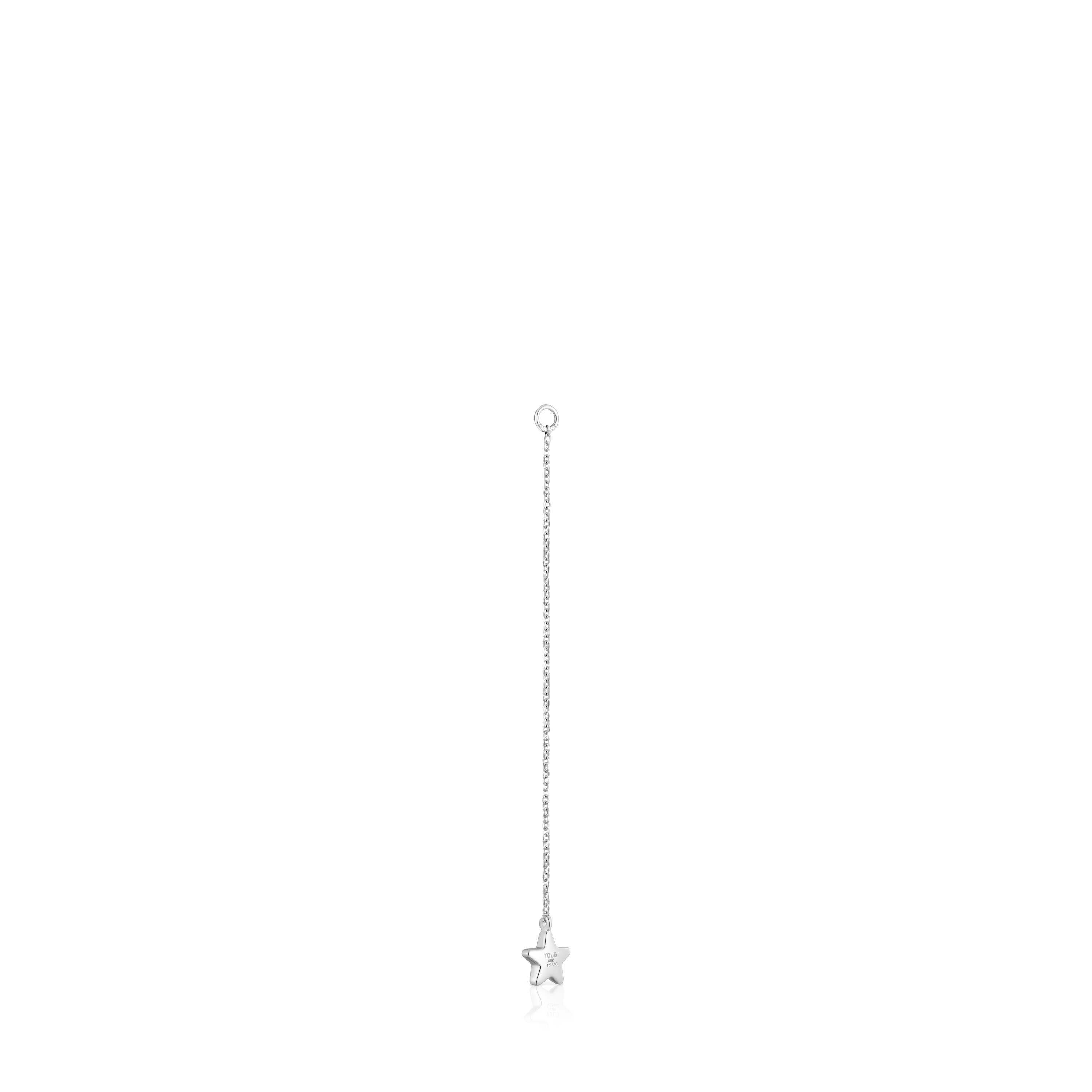 Long white-gold star Single earring with diamonds TOUS Grain