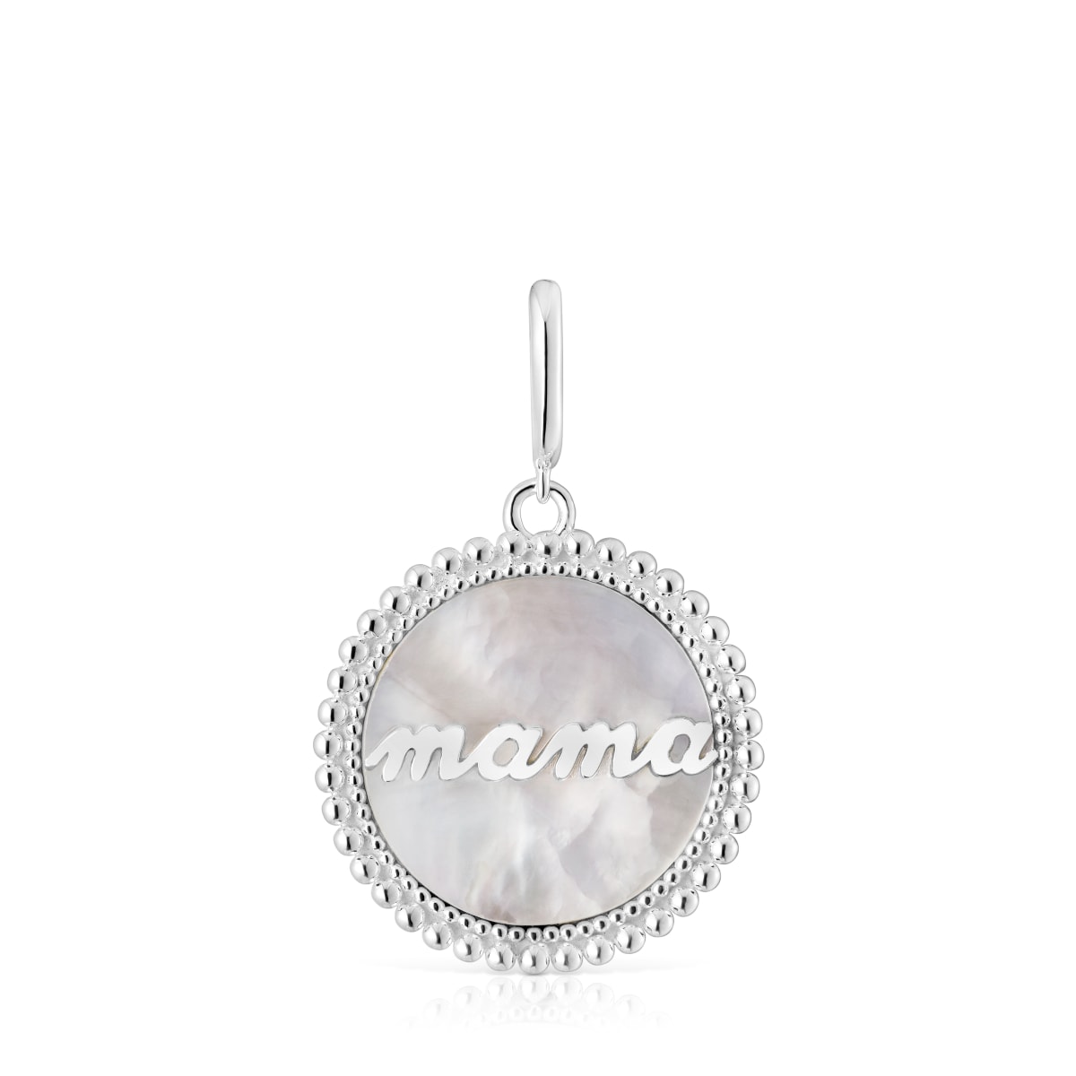 Colgante medalla de plata con nácar TOUS Mama