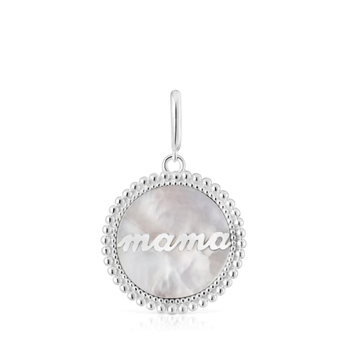 Silver medallion Pendant with nacre TOUS Mama