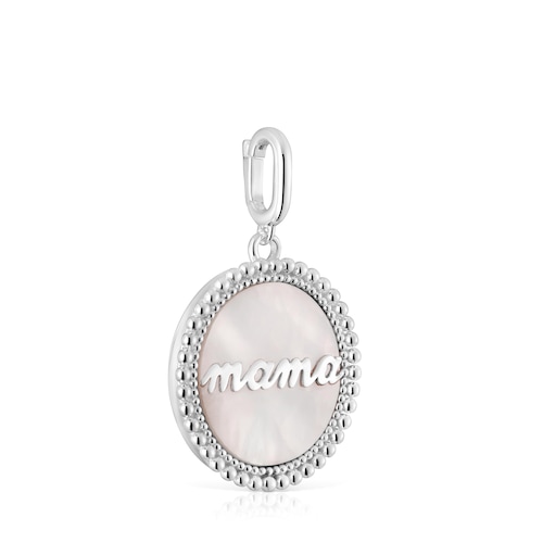 Silver medallion Pendant with nacre TOUS Mama