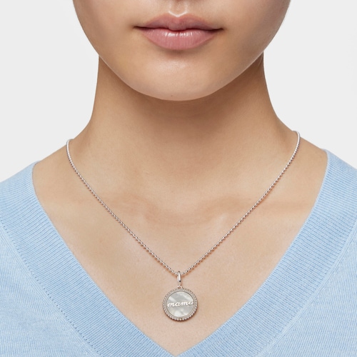 Silver medallion Pendant with nacre TOUS Mama
