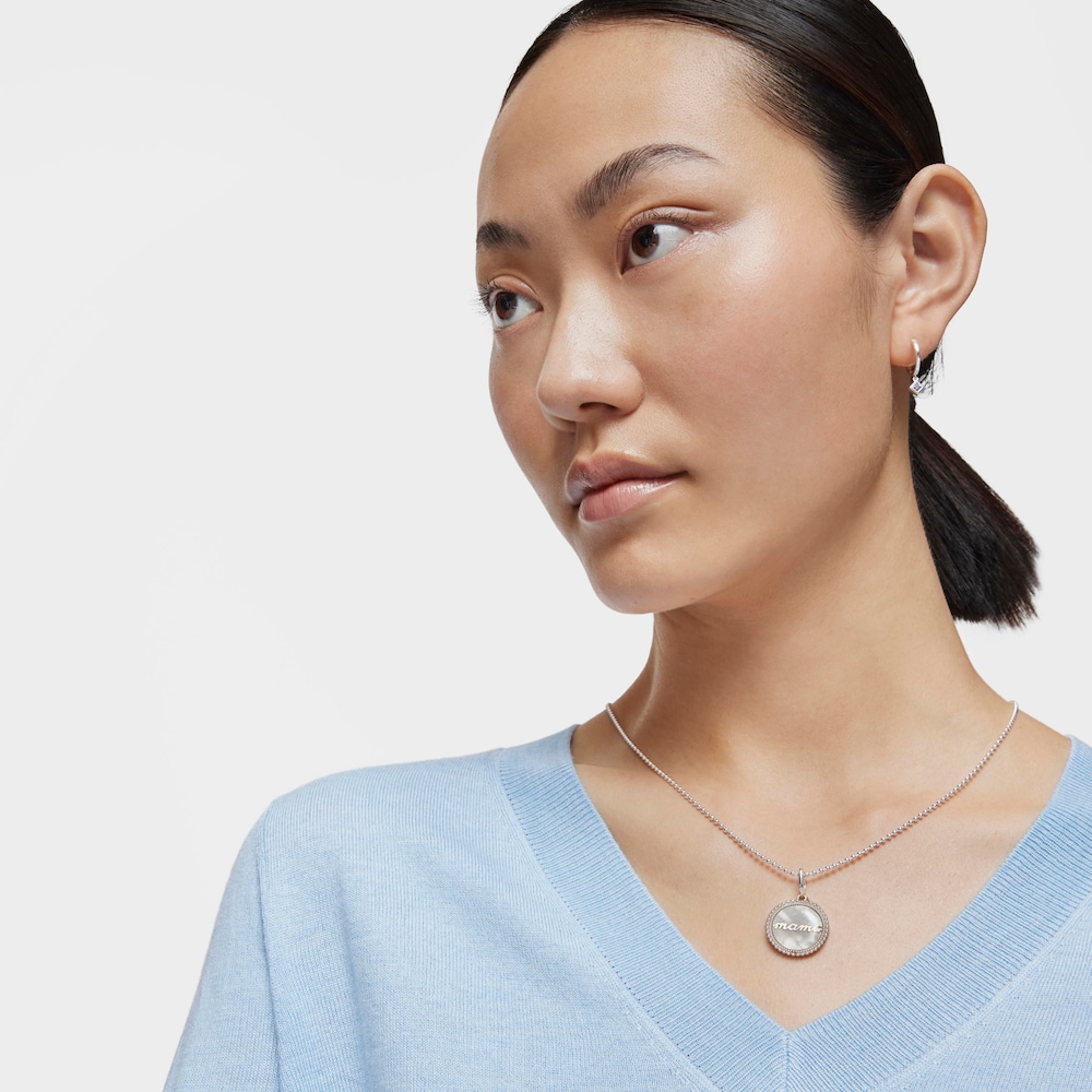 Wisiorek z medalionem ze srebra, z masą perłową TOUS Mama