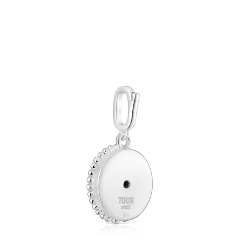 Colgante medalla de plata con nácar, rodolita y motivo oso Medallions