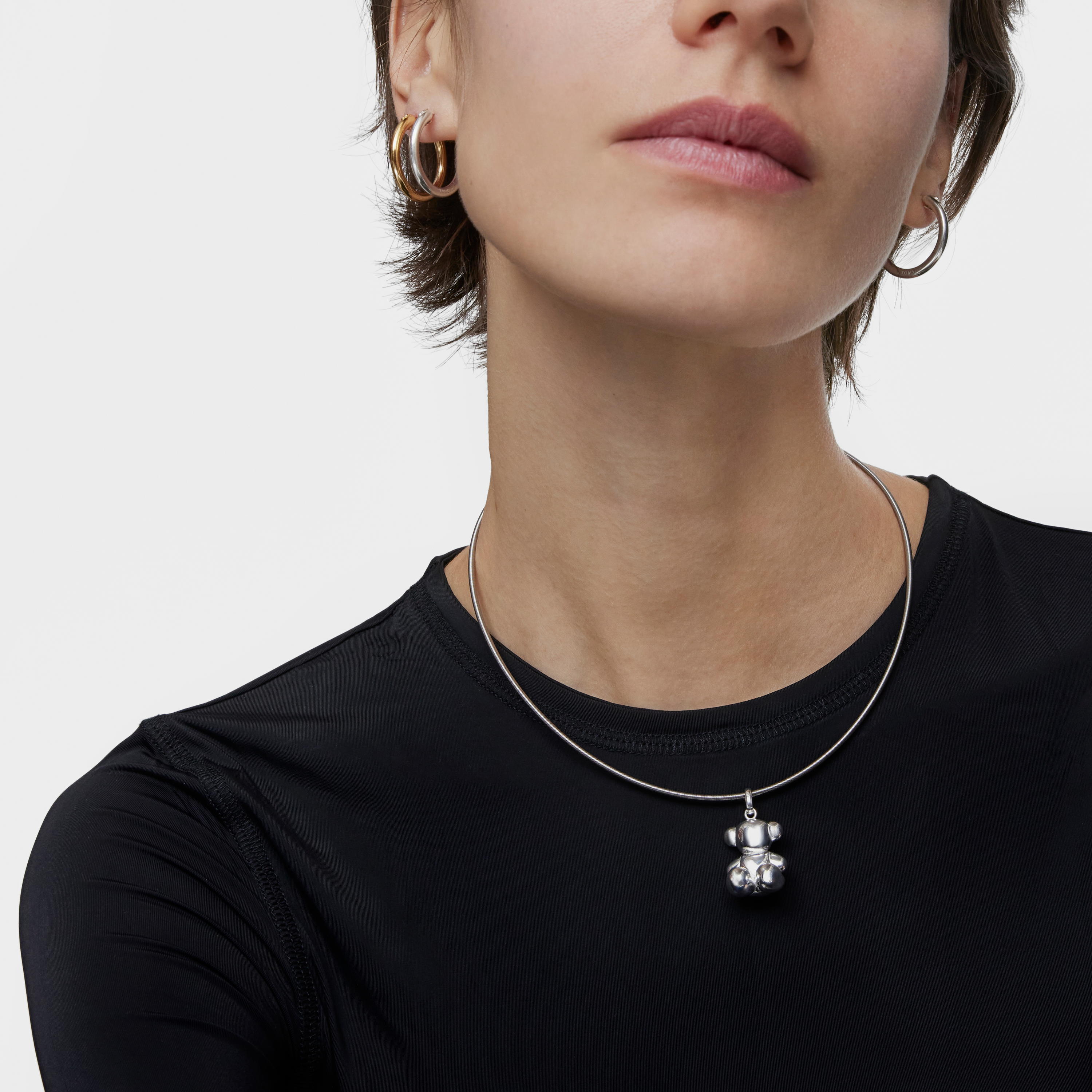 Mesh Tube steel Necklace 2 mm