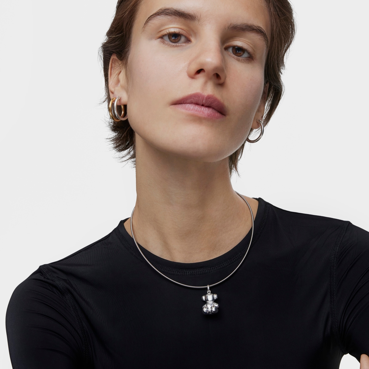Mesh Tube steel Necklace 2 mm