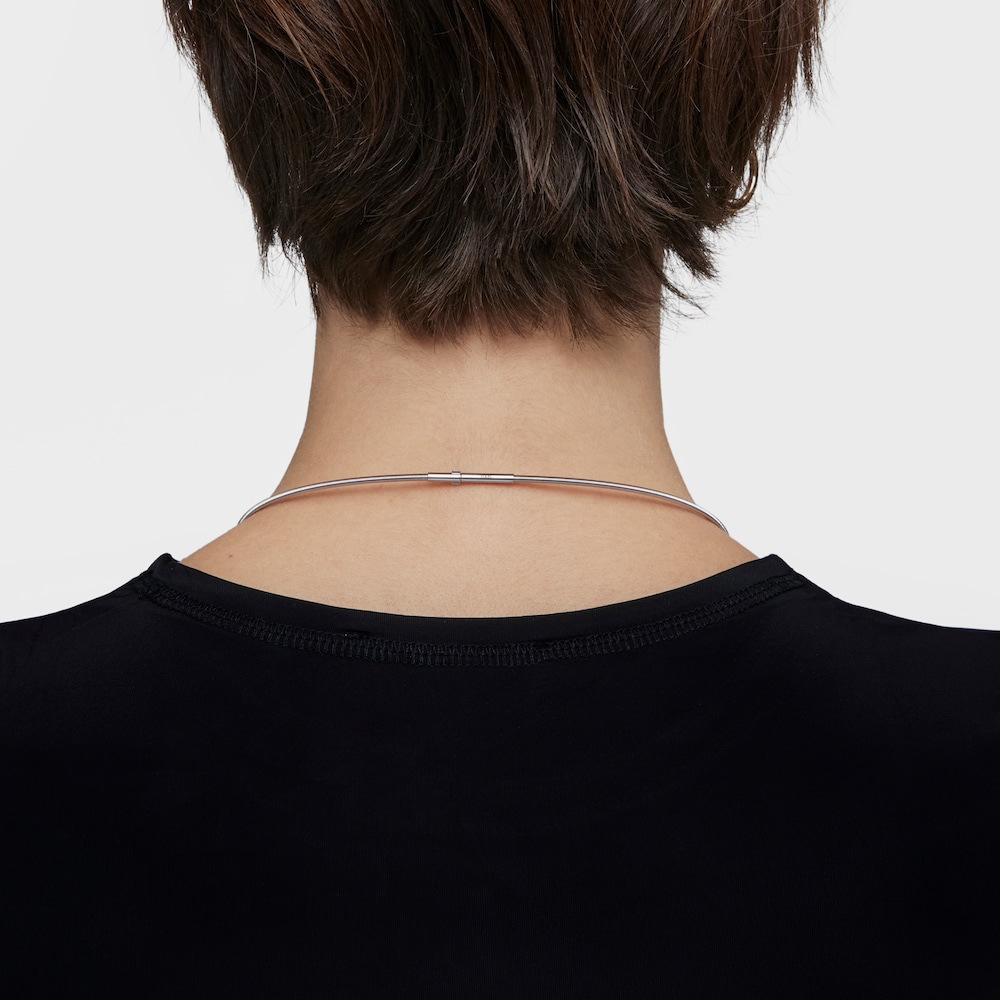 Mesh Tube steel Necklace 2 mm image number 4