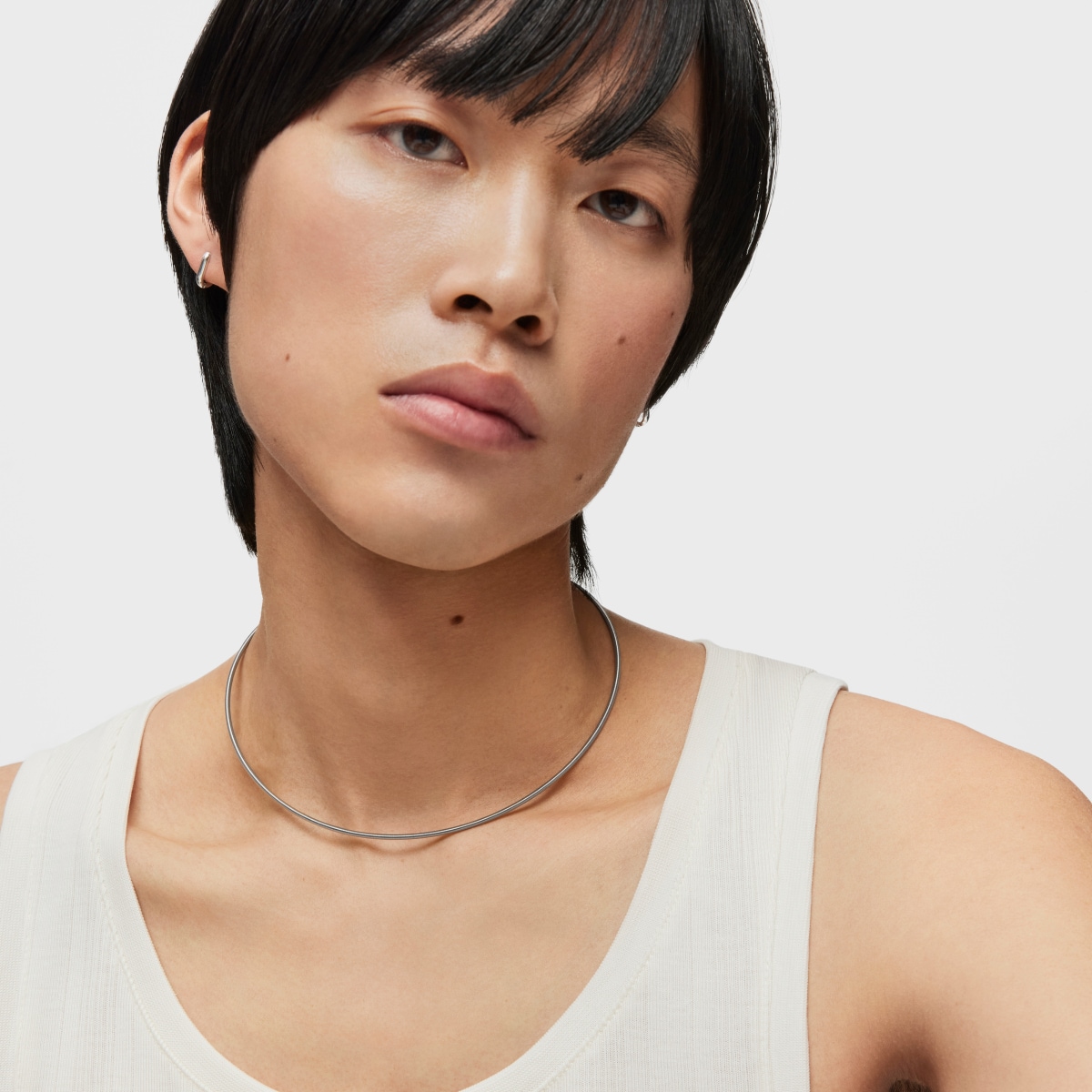 Mesh Tube steel Necklace 2 mm