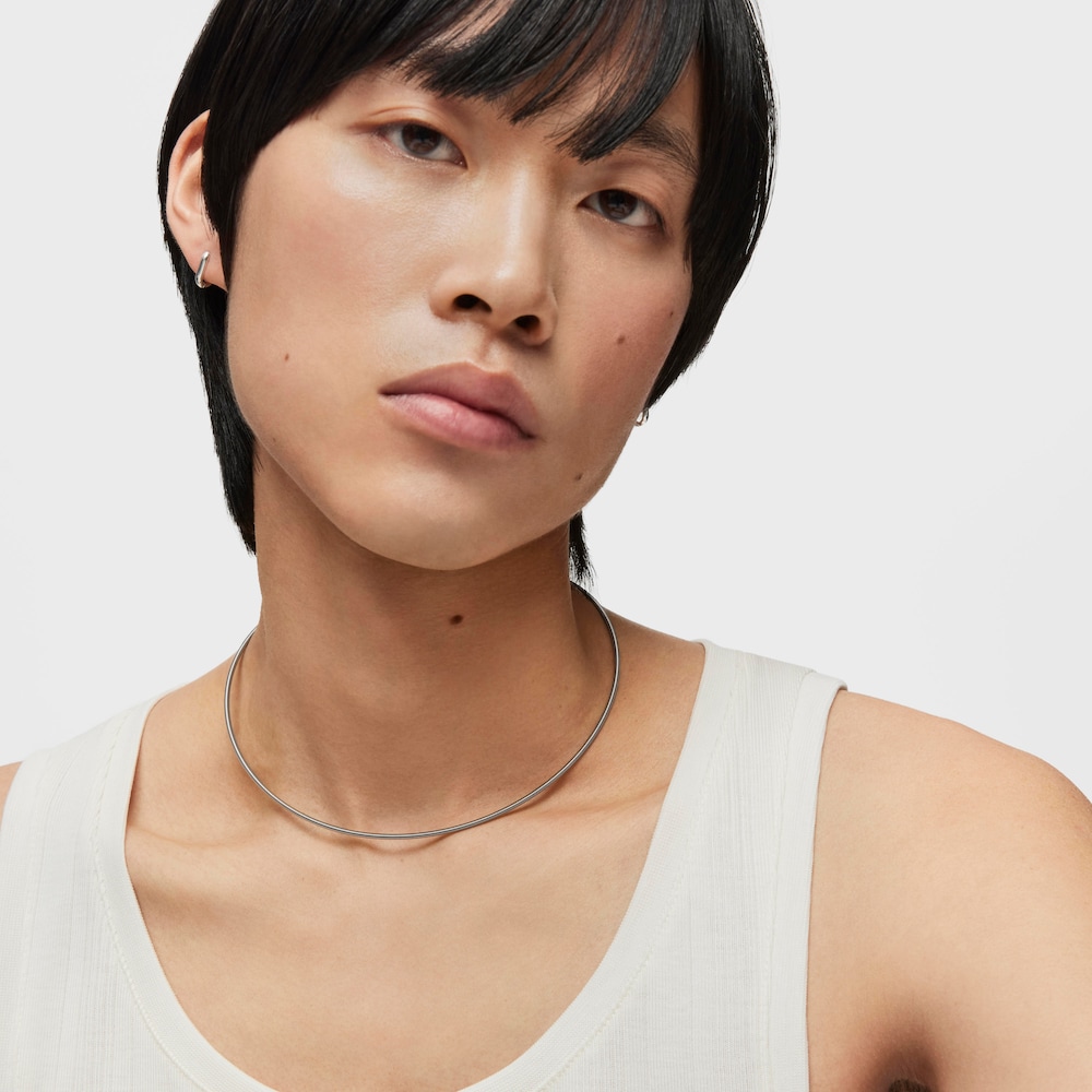 Mesh Tube steel Necklace 2 mm image number 5