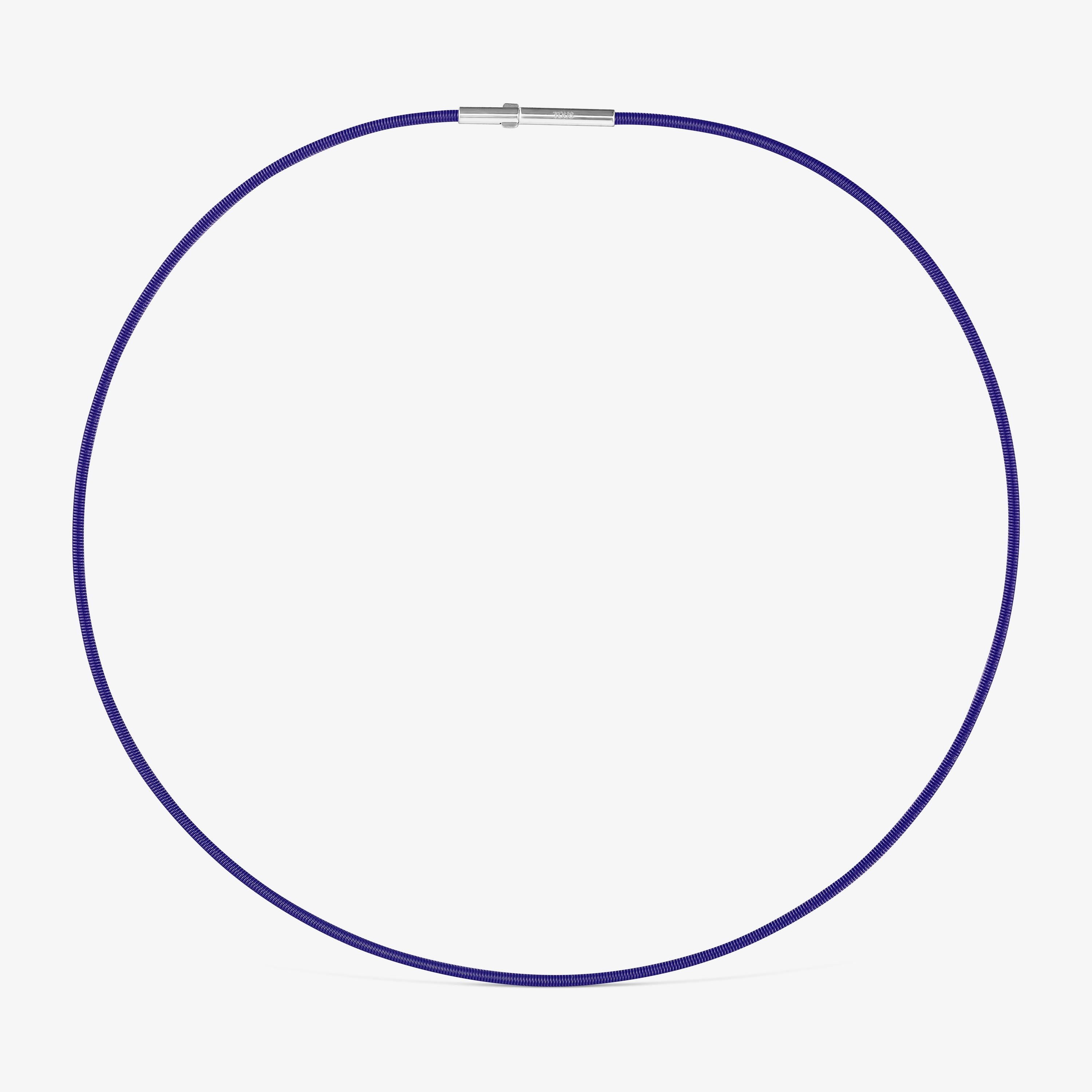 Mesh Tube lilac IP steel Necklace 2 mm