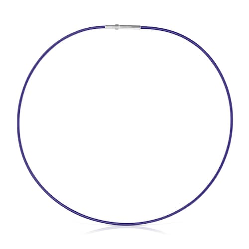 Mesh Tube lilac IP steel Necklace 2 mm