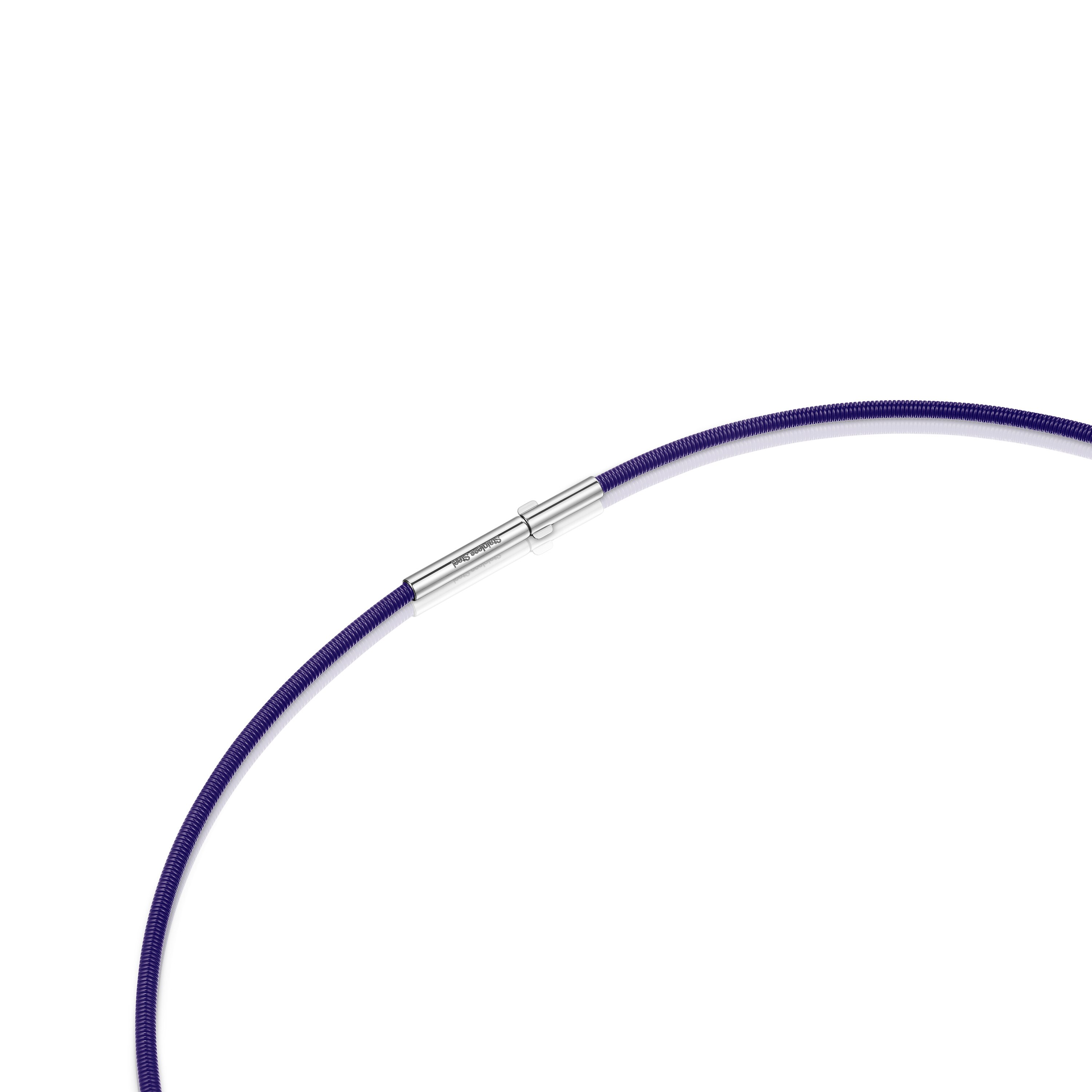 Mesh Tube lilac IP steel Necklace 2 mm