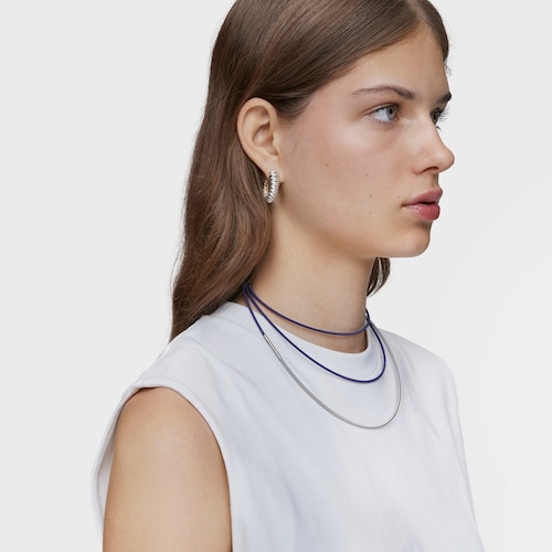 Mesh Tube lilac IP steel Necklace 2 mm