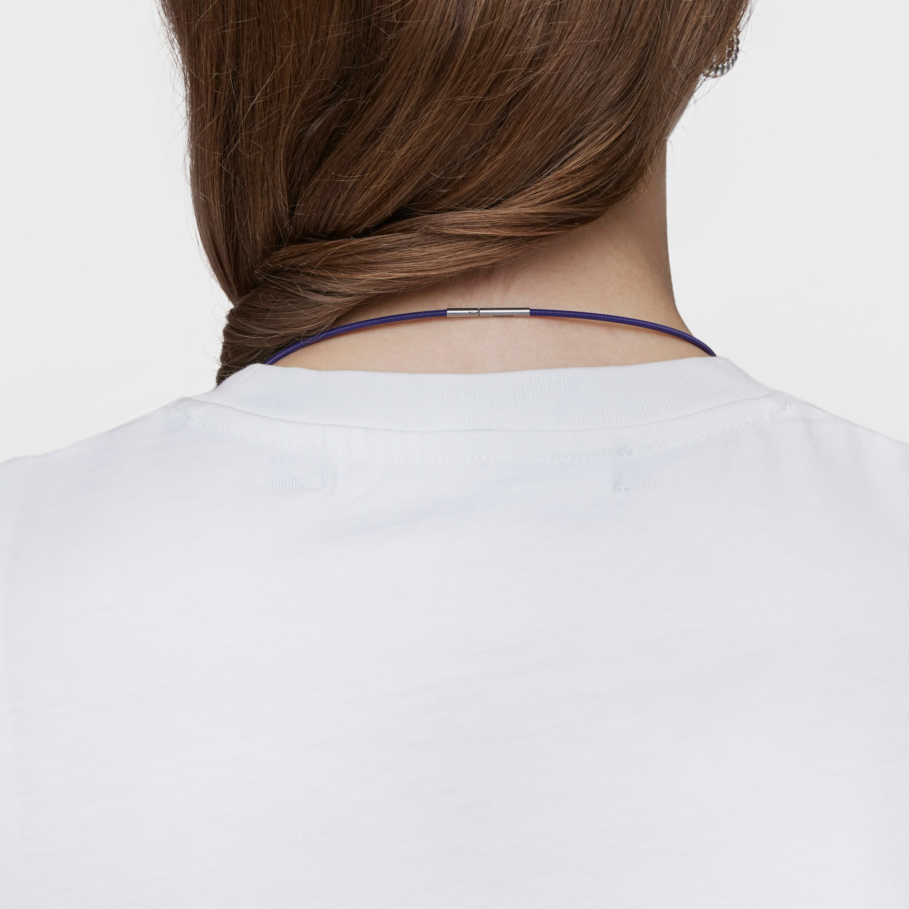 Mesh Tube lilac IP steel Necklace 2 mm