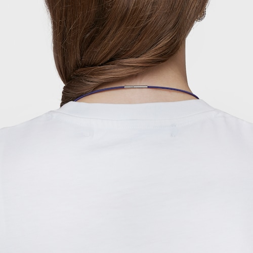 Mesh Tube lilac IP steel Necklace 2 mm