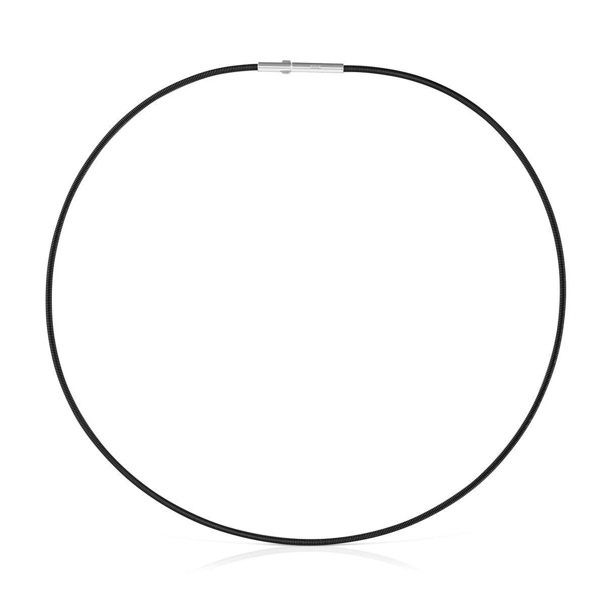 Mesh Tube black IP steel Necklace 2 mm