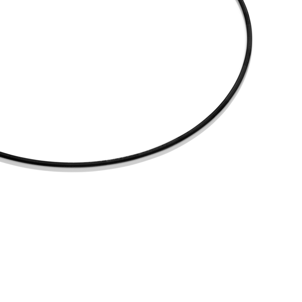 Mesh Tube black IP steel Necklace 2 mm
