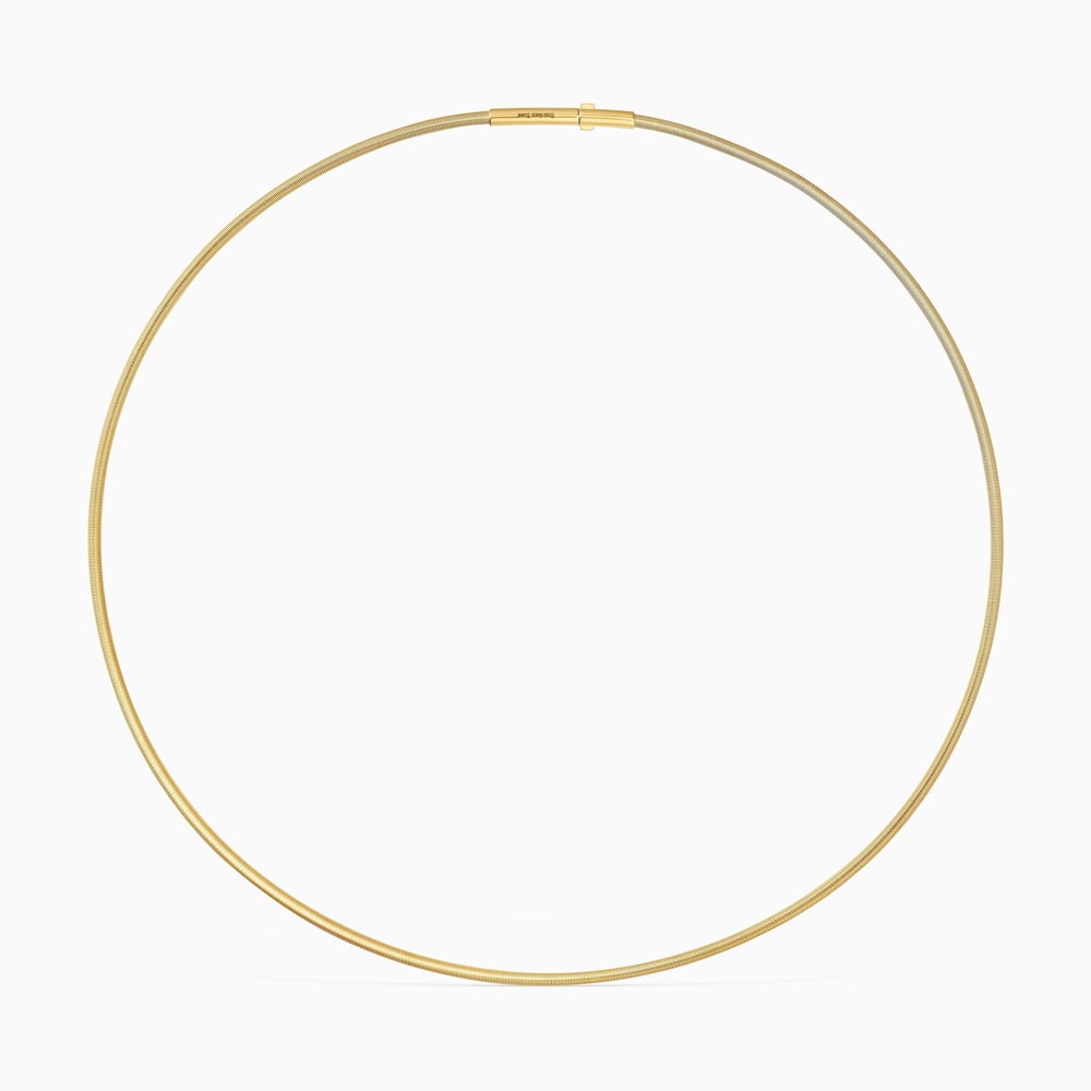 Collar de acero IP dorado 2 mm Mesh Tube