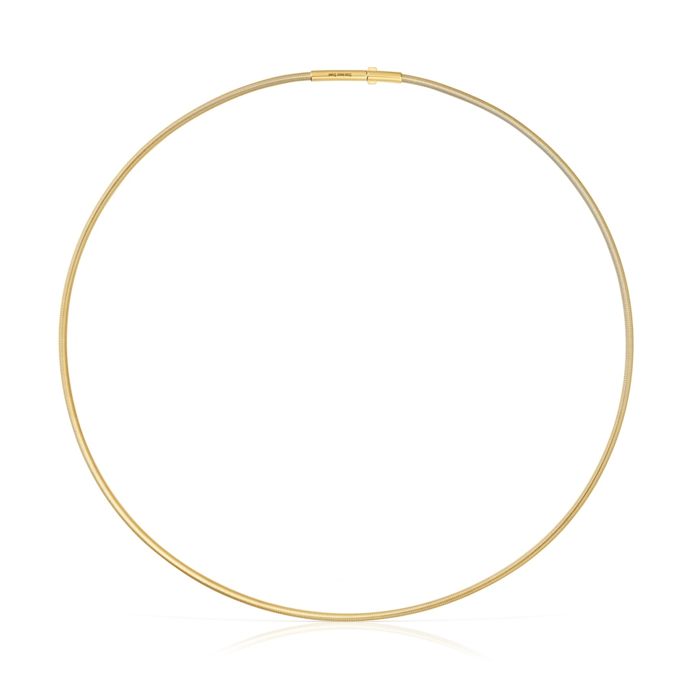 Colar em aço IP dourado 2 mm Mesh Tube