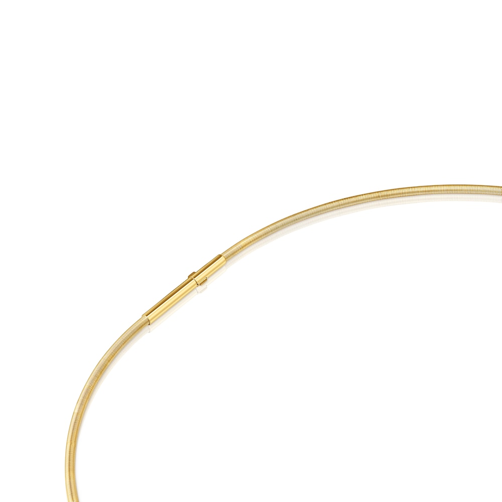 Mesh Tube gold colored IP steel Necklace 2 mm image number 2