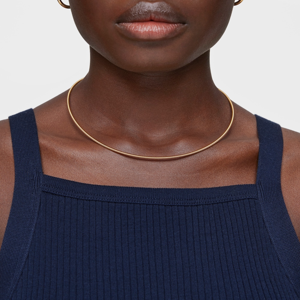 Collar de acero IP dorado 2 mm Mesh Tube