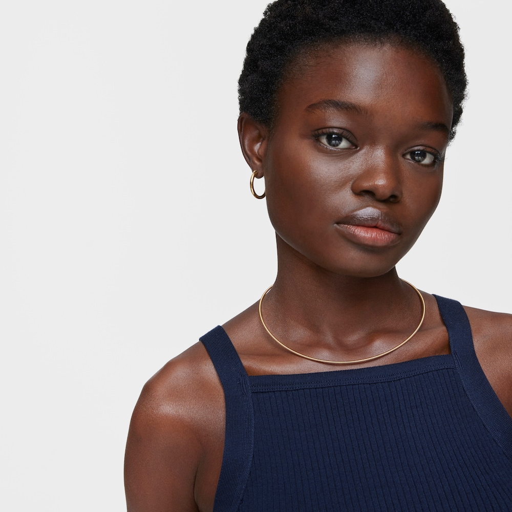 Collar de acero IP dorado 2 mm Mesh Tube