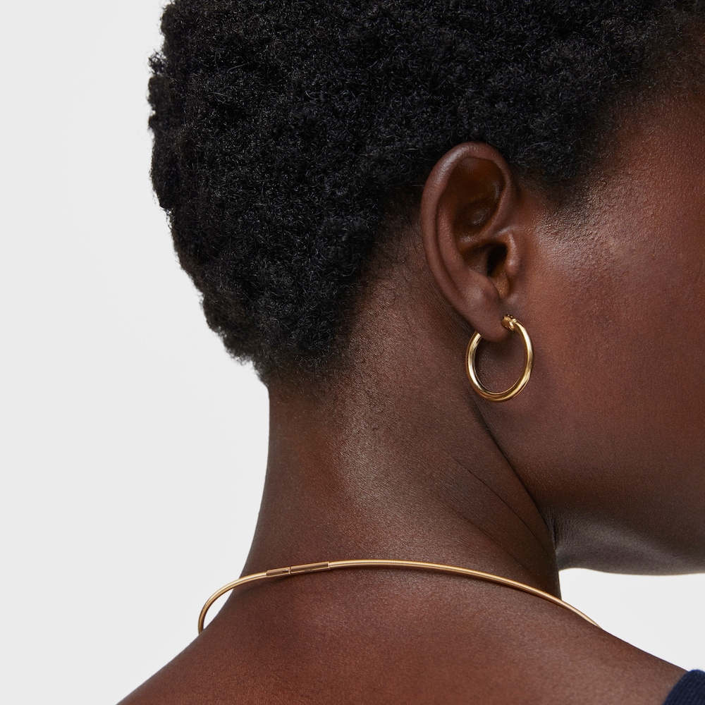 Collar de acero IP dorado 2 mm Mesh Tube