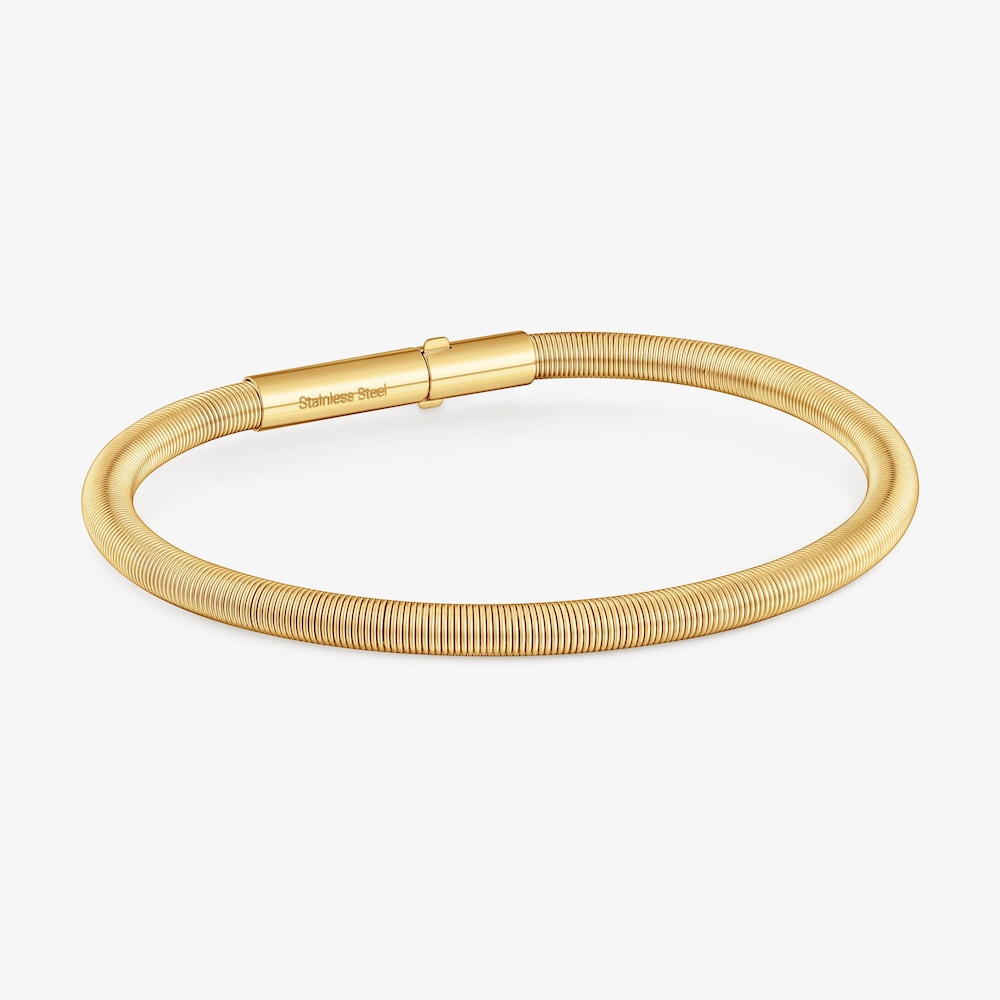 Pulsera de acero IP dorado 17,5 cm Mesh Tube