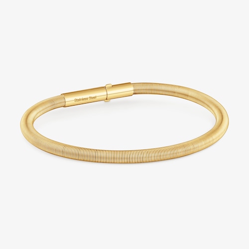 Pulsera de acero IP dorado 17,5 cm Mesh Tube