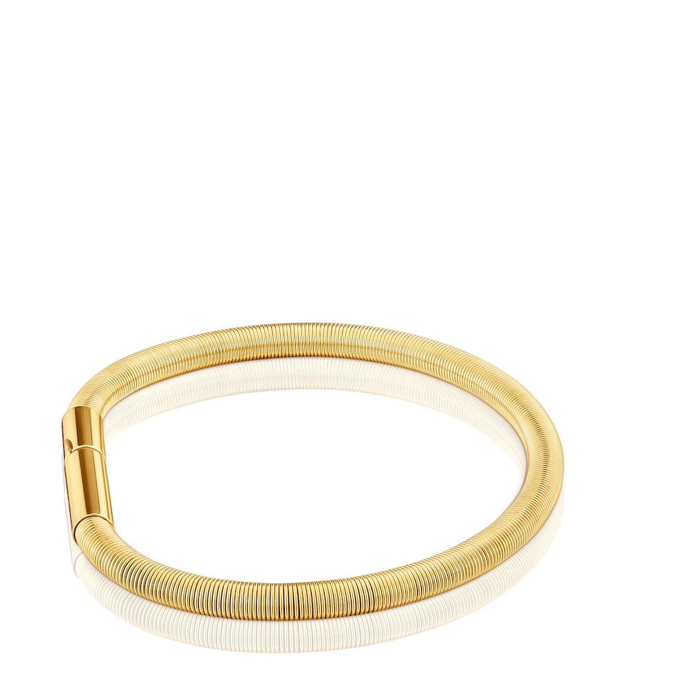 Mesh Tube gold colored IP steel Bracelet 17,5 cm
