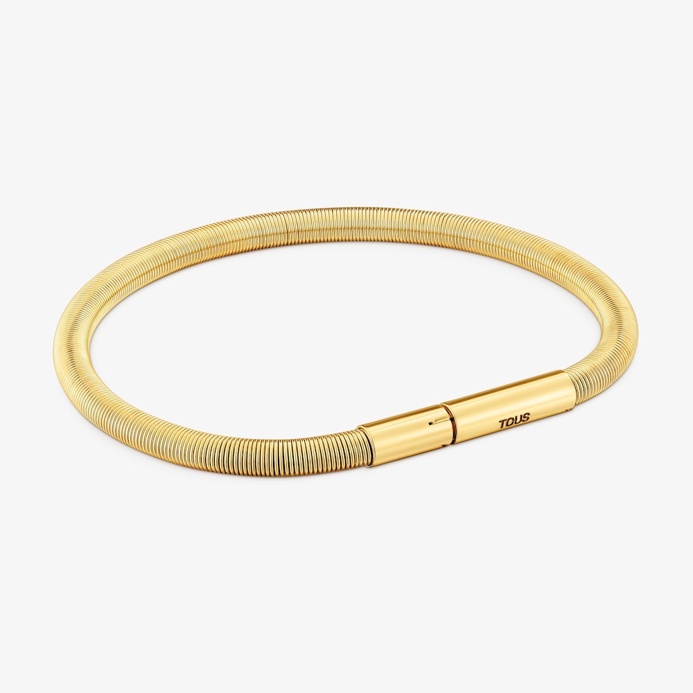 Pulsera de acero IP dorado 17,5 cm Mesh Tube