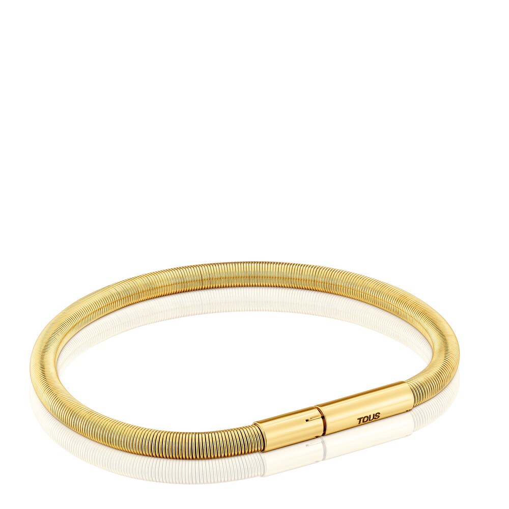 Mesh Tube gold colored IP steel Bracelet 17,5 cm