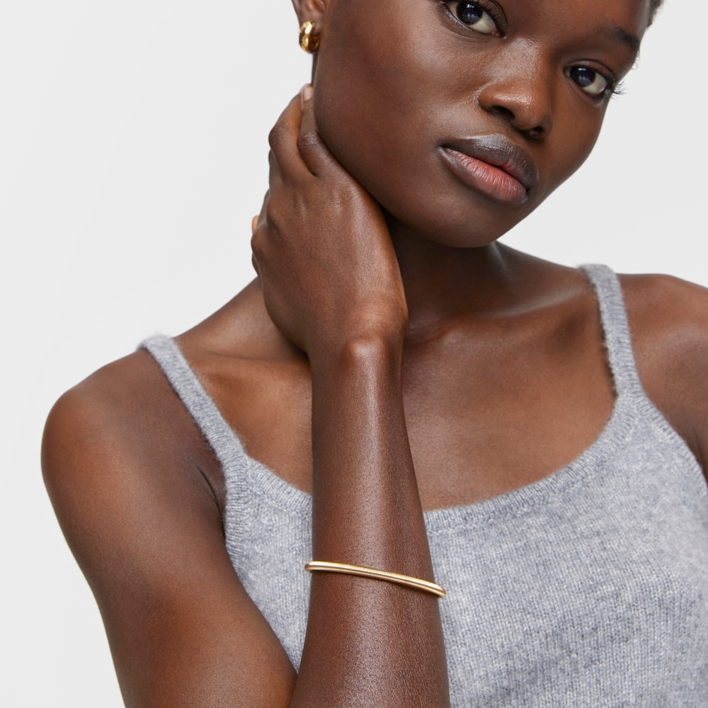 Pulsera de acero IP dorado 17,5 cm Mesh Tube