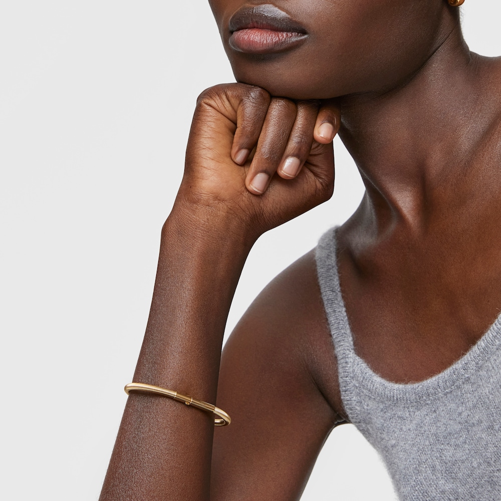 Pulsera de acero IP dorado 17,5 cm Mesh Tube