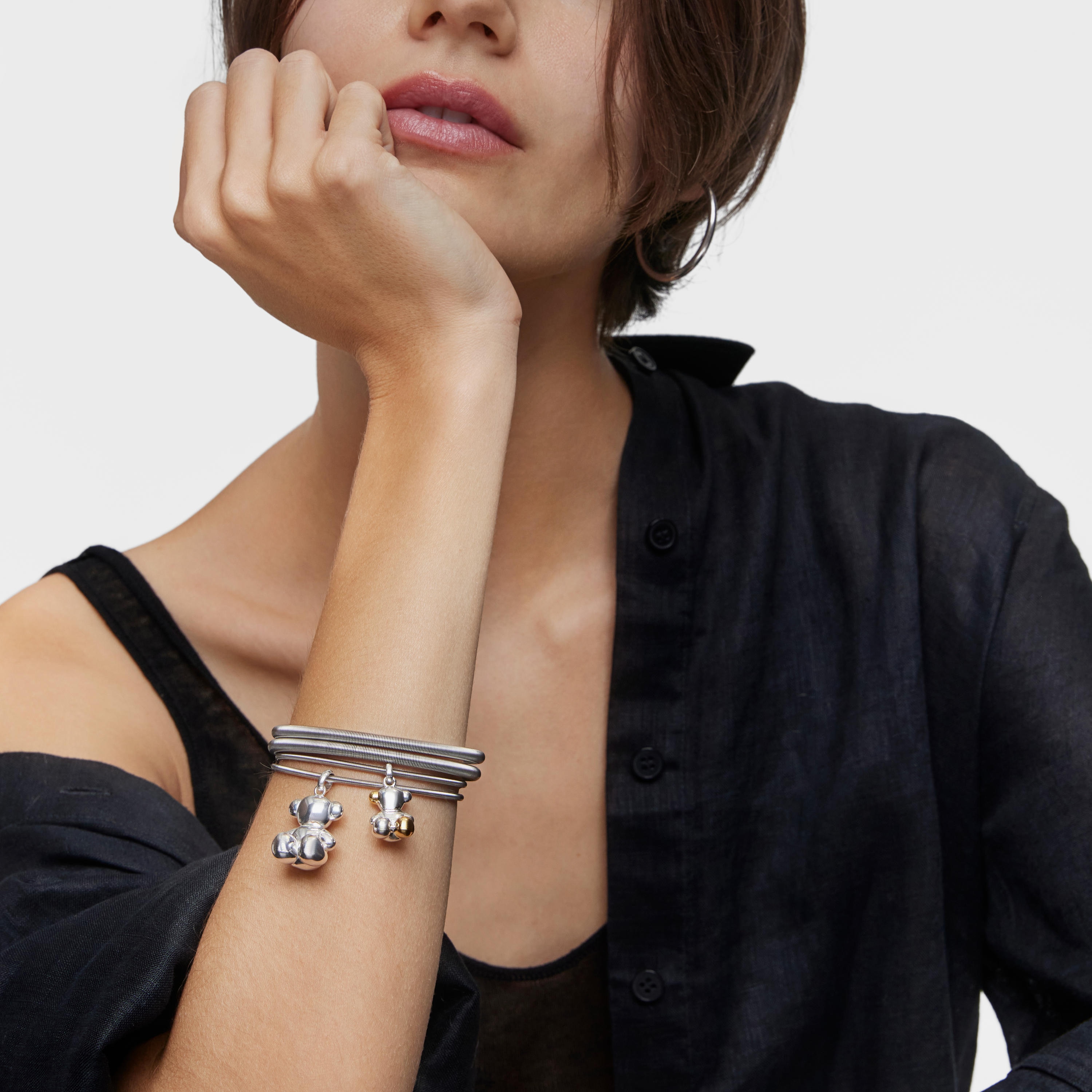 Mesh Tube steel Bracelet 16,5 cm