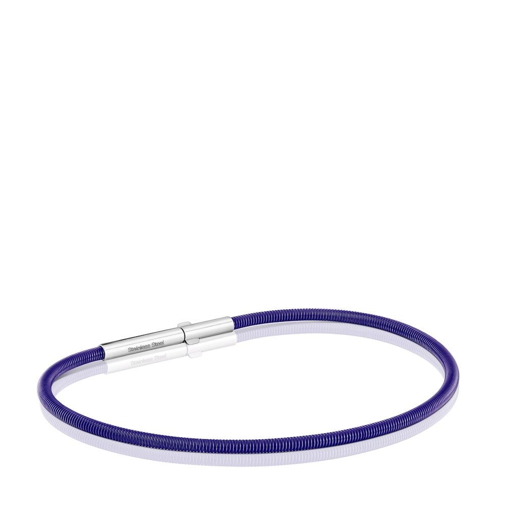 Mesh Tube lilac IP steel Bracelet 17 cm