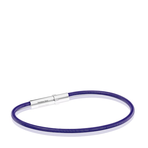 Mesh Tube lilac IP steel Bracelet 17 cm